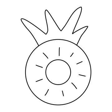 Pineapple inflatable ring for swimming pool or beach, doodle style vector Stock Illustration