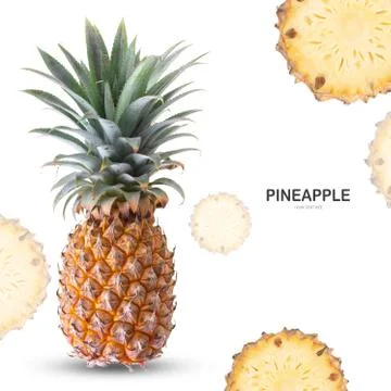Pineapple isolate on white background. Stock Photos