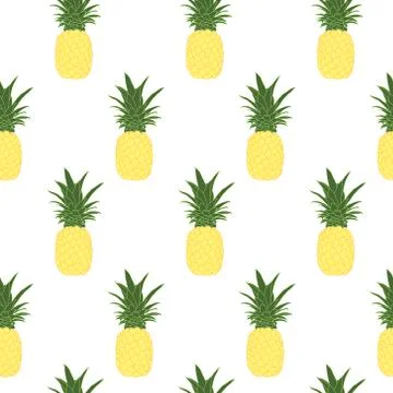 Pineapple isolated seamless pattern Stock Illustration