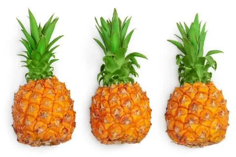 Pineapple isolated on white background with clipping path and full depth of Stock Photos