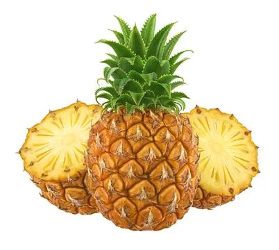 Pineapple isolated on white background, full depth of field Stock Photos