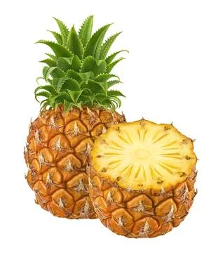 Pineapple isolated on white background, full depth of field Stock-Fotos
