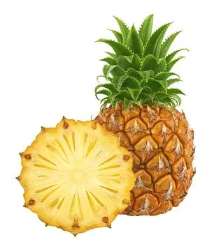 Pineapple isolated on white background, full depth of field Stock Photos