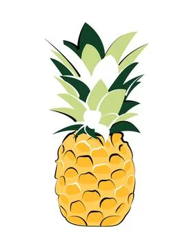 Pineapple isolated on white background. Stock Illustration