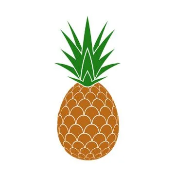 Pineapple isolated on white background. Vector illustration. Stock Illustration