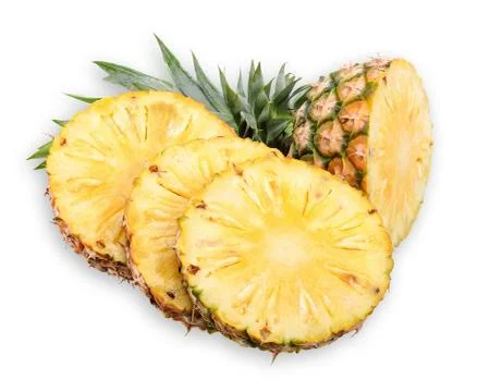 Pineapple isolated on white with clipping path Stock Photos