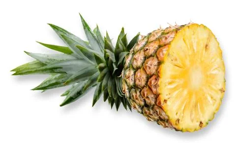 Pineapple isolated on white with clipping path Stock Photos