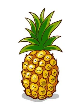 Pineapple Isolated On White Stock Illustration