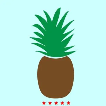 Pineapple  it is color icon . Stock Illustration