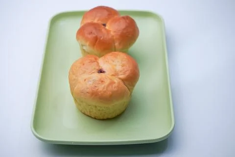 Pineapple jam filled bread Stock Photos