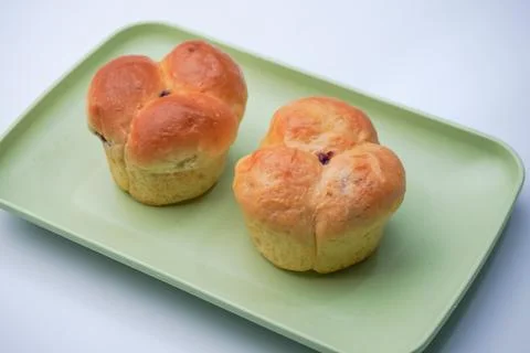 Pineapple jam filled bread Stock Photos