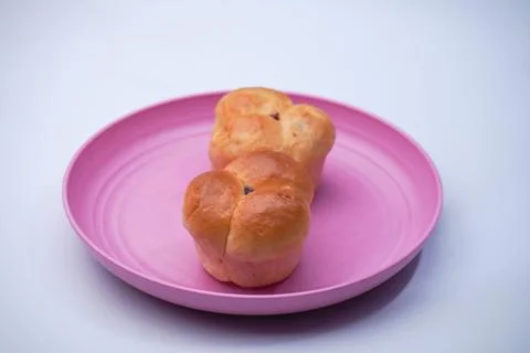 Pineapple jam filled bread Stock Photos