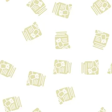 Pineapple jam glyph vector seamless pattern Stock Illustration