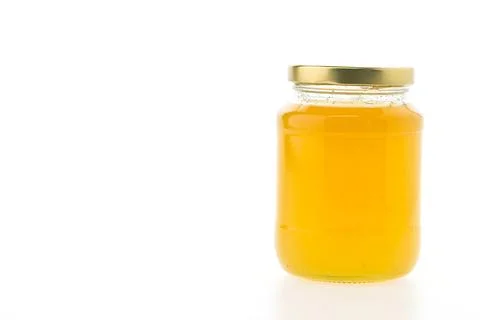 Pineapple jam jar isolated on white background Stock Photos