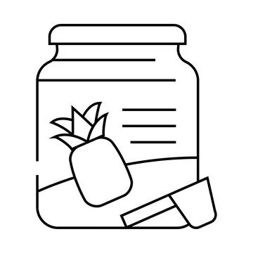 Pineapple jam line icon vector illustration Stock Illustration