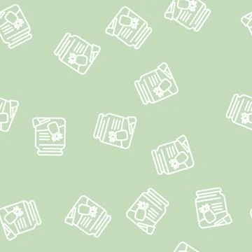 Pineapple jam line vector seamless pattern Stock Illustration