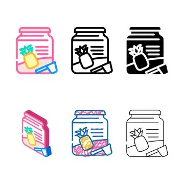 Pineapple jam variations color icon vector Stock Illustration