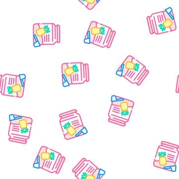 Pineapple jam vector seamless pattern Stock Illustration