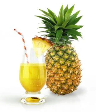 Pineapple juice, artwork Stock Illustration