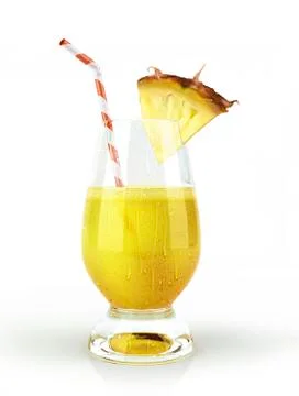 Pineapple juice, artwork Stock Illustration