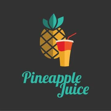 Pineapple juice banner or menu Stock Illustration