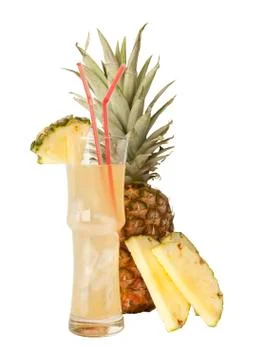 Pineapple juice with fresh pineapple 写真素材