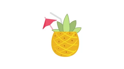 Pineapple Juice icon animation for motion graphics. Foods and Drinks Icons Stock Footage 147990737