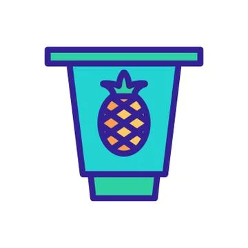 Pineapple juice icon vector outline illustration Stock Illustration