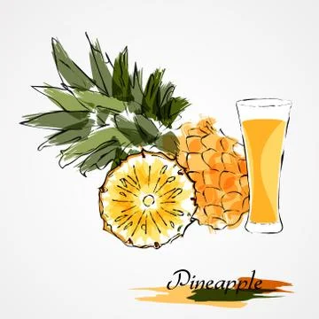 Pineapple juice Stock Illustration