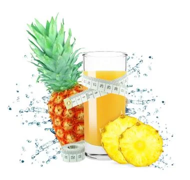 Pineapple juice Stock Photos
