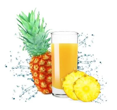 Pineapple juice Stock Photos