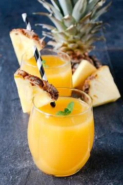 Pineapple juice Stock Photos