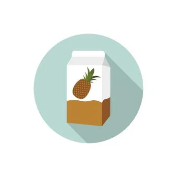 Pineapple juice vector flat design Stock Illustration