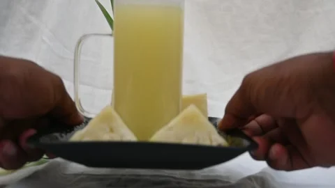 Pineapple juice on white background. 库存影片 326129280