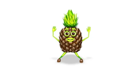 Pineapple Jumping Loop on White Background Stock Footage 162880761