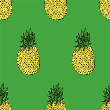 Pineapple with leaf icon. Tropical fruit isolated on white background. Symbol イラスト素材