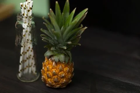 Pineapple with leaves. Stock Photos