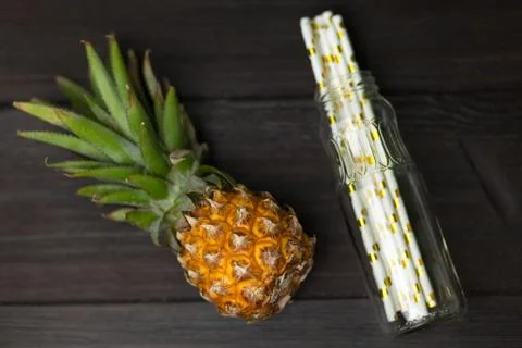 Pineapple with leaves. Stock Photos