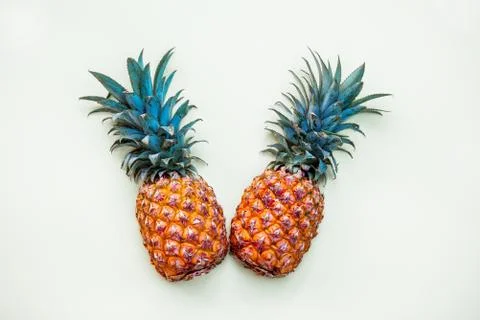 Pineapple on a light background copy space Foto stock