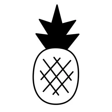Pineapple line icon isolated on white Stock Illustration