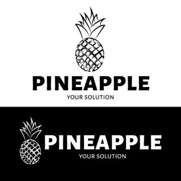 The pineapple logo. Brand logo in the shape of a pineapple Stock Illustration