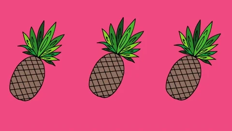 Pineapple minimal motion hd animation Stockbeeldmateriaal 147120441