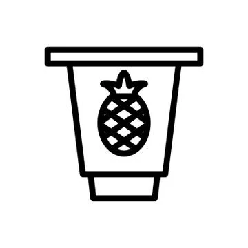Pineapple mousse icon vector outline illustration Stock Illustration
