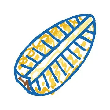 Pineapple one big slice icon doodle illustration Stock Illustration