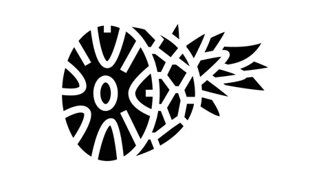 Pineapple one cut piece glyph icon animation Stock Footage 224891104