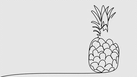 Pineapple, one line drawing animation. Video clip with alpha channel. Stock-Footage 264917817