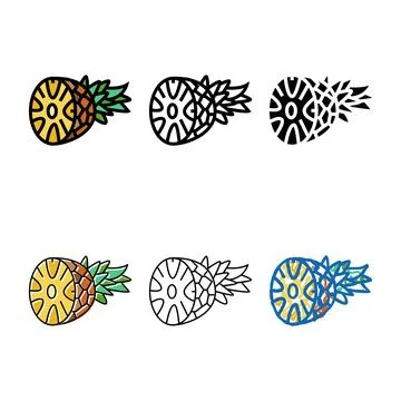 Pineapple one pack cut piece color icon vector Stockillustratie
