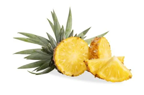 Pineapple or Ananas comosus on white background Stock Photos