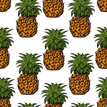Pineapple palm pattern Illustrazione stock