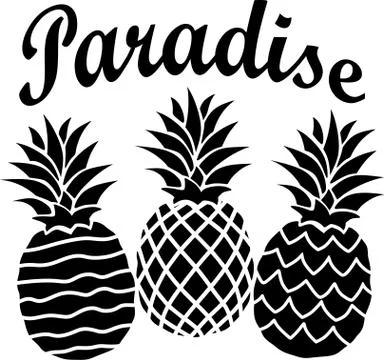 Pineapple paradise set of pineapples Illustrazione stock
